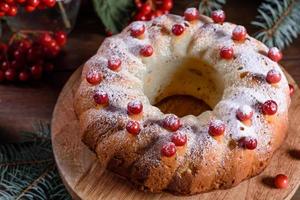 torta tradizionale di mirtilli rossi di Natale foto