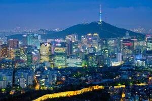 Seoul orizzonte nel il notte, Sud Corea. foto