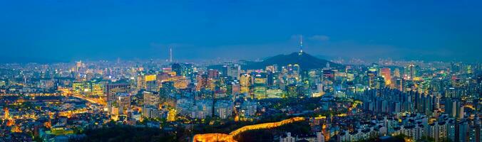 Seoul orizzonte nel il notte, Sud Corea. foto