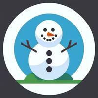 ai generato pupazzo di neve clip arte icona etichetta Natale decorazione semplice sfondo foto