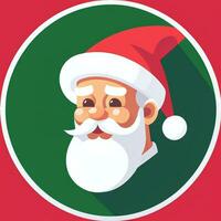 ai generato Santa Claus clip arte icona etichetta Natale decorazione semplice sfondo foto