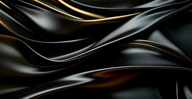 astratto nero bianca sfondo, ondulato Linee illuminazione - ai generato Immagine foto