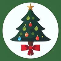 ai generato Natale albero clip arte icona etichetta decorazione semplice sfondo foto