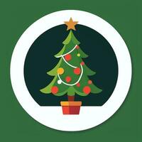 ai generato Natale albero clip arte icona etichetta decorazione semplice sfondo foto