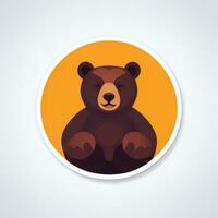 ai generato orso clip arte icona etichetta decorazione semplice sfondo foto