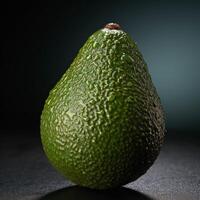 un avocado su un' giallo sfondo generato con ai foto