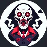 ai generato zombie non morti ritratto avatar clip arte gamer icona etichetta decorazione semplice sfondo foto