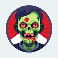 ai generato zombie non morti ritratto avatar clip arte gamer icona etichetta decorazione semplice sfondo foto