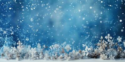 inverno sfondo con fiocchi di neve. ai generato. foto
