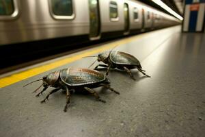 clop bug nel metropolitana stazione. creare ai foto