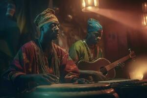 africano musicale interpreti giocare interno. creare ai foto