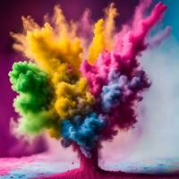 bellissima esplosione colorato dipingere arte. generativo ai foto