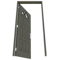grigio porta accessibile porta con isolato bianca fondale foto