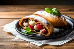 ai generato canoli ricetta, ai generato. foto