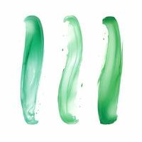 ai generato elegante verde mascara spazzola impostare. collezione di grunge dipingere struttura foto