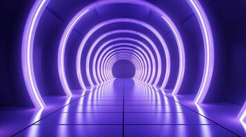 ai generato vuoto viola tunnel. tecnologia futuristico sfondo. foto