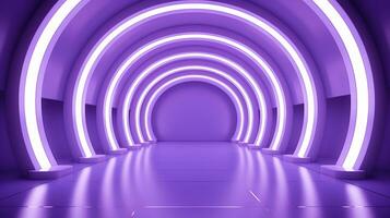 ai generato vuoto viola tunnel. tecnologia futuristico sfondo. foto