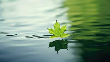 ai generato fiore fioritura verde foglia sul fiume ai generato foto