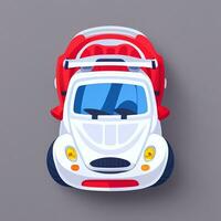 ai generato giocattolo auto avatar icona clip arte etichetta decorazione semplice sfondo foto