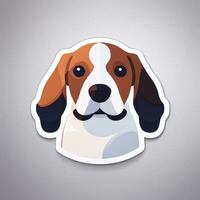 ai generato carino cane avatar icona clip arte etichetta decorazione semplice sfondo foto