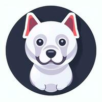 ai generato carino cane avatar icona clip arte etichetta decorazione semplice sfondo foto