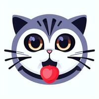 ai generato carino gatto avatar icona clip arte etichetta decorazione semplice sfondo foto