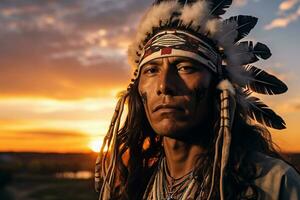 nativo americano uomo indiano tribù ritratto foto