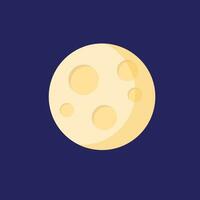 Luna su buio blu sfondo. Luna logo design. foto