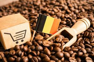 Germania bandiera su caffè fagiolo, importare esportare commercio in linea commercio concetto. foto