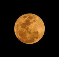 la luna piena gialla su sfondo nero foto