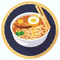 ai generato ramen spaghetto ritratto avatar clip arte gamer icona etichetta decorazione semplice sfondo foto