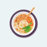 ai generato ramen spaghetto ritratto avatar clip arte gamer icona etichetta decorazione semplice sfondo foto