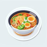 ai generato ramen spaghetto ritratto avatar clip arte gamer icona etichetta decorazione semplice sfondo foto