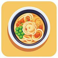 ai generato ramen spaghetto ritratto avatar clip arte gamer icona etichetta decorazione semplice sfondo foto