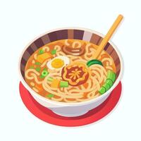 ai generato ramen spaghetto ritratto avatar clip arte gamer icona etichetta decorazione semplice sfondo foto