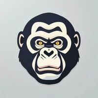 ai generato gorilla icona avatar gamer clip arte etichetta decorazione semplice sfondo foto