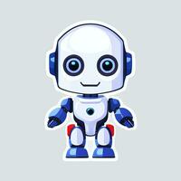 ai generato carino giocattolo robot avatar gamer clip arte etichetta decorazione semplice sfondo foto