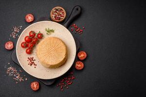 delizioso difficile mestiere formaggio fatto a partire dal mucca o capra latte foto