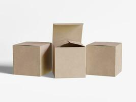 piazza scatola confezione bianca backgrounnd cartone carta con realistico struttura foto
