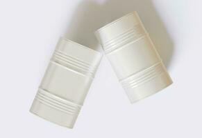 tamburo contenitore bianca colore olio barile realistico struttura interpretazione 3d illustrazione foto