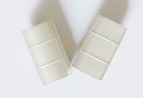 tamburo contenitore bianca colore olio barile realistico struttura interpretazione 3d illustrazione foto