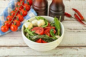 mescolare insalata con Mozzarella e pomodoro foto