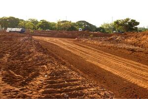 nuovo strada costruzione nel il Nord Ovest sezione di brasilia foto