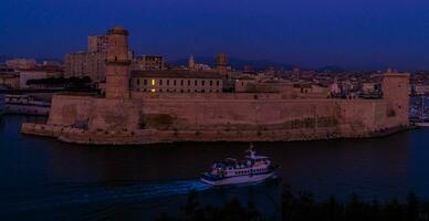 città notte marsiglia nel bouche du Rhone foto