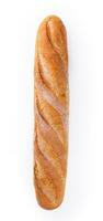 baguette lungo francese pane isolato su bianca foto