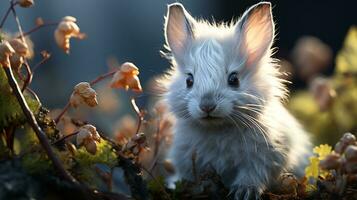 coniglio bianca coniglietto animale foto realistico ai generato