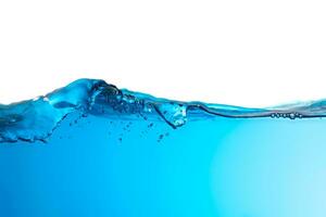 astratto Immagine. acqua blu onde spruzzo su bianca sfondo. pulito acqua spruzzi bellissimo foto