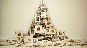 ai generato Natale collage, preparativi di vecchio Vintage ▾ fotografie