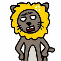illustrazione di cartone animato arrabbiato Leone foto