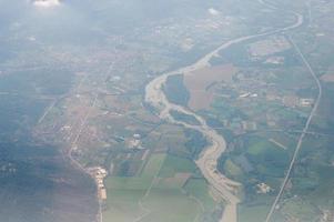 Veduta aerea del piemonte o della regione piemontese, italia foto